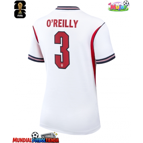 Camiseta Inglaterra Nico O'Reilly #3 Primera Equipación Replica Mundial 2026 para mujer mangas cortas